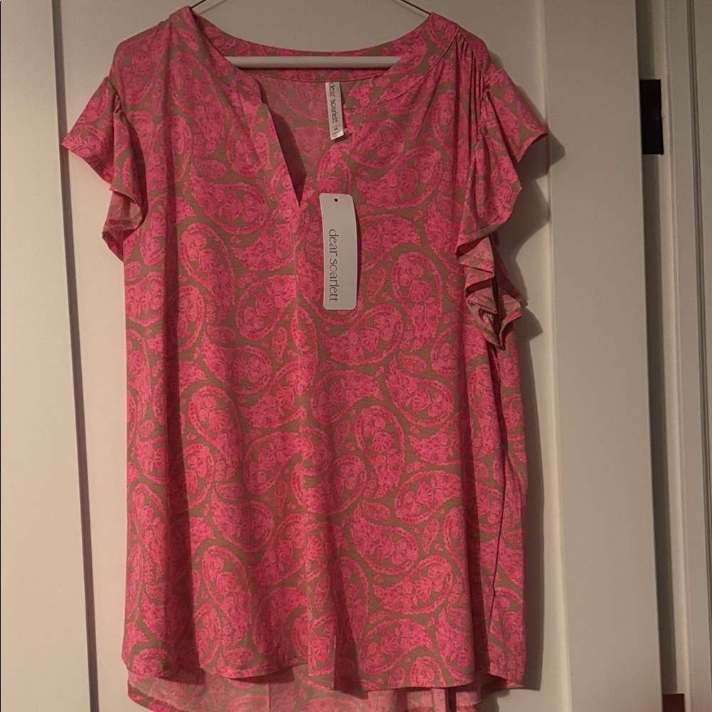 Elegant Pink Paisley Blouse